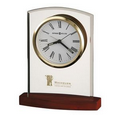 Howard Miller Marcus Curved Glass Alarm Clock w/ Rosewood Base